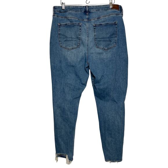 American Eagle Curvy Hi-Rise Jegging Distressed Stretch Denim Plus Size 18 - Picture 2 of 9